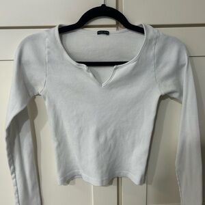 Brandy Melville White Long Sleeve Top